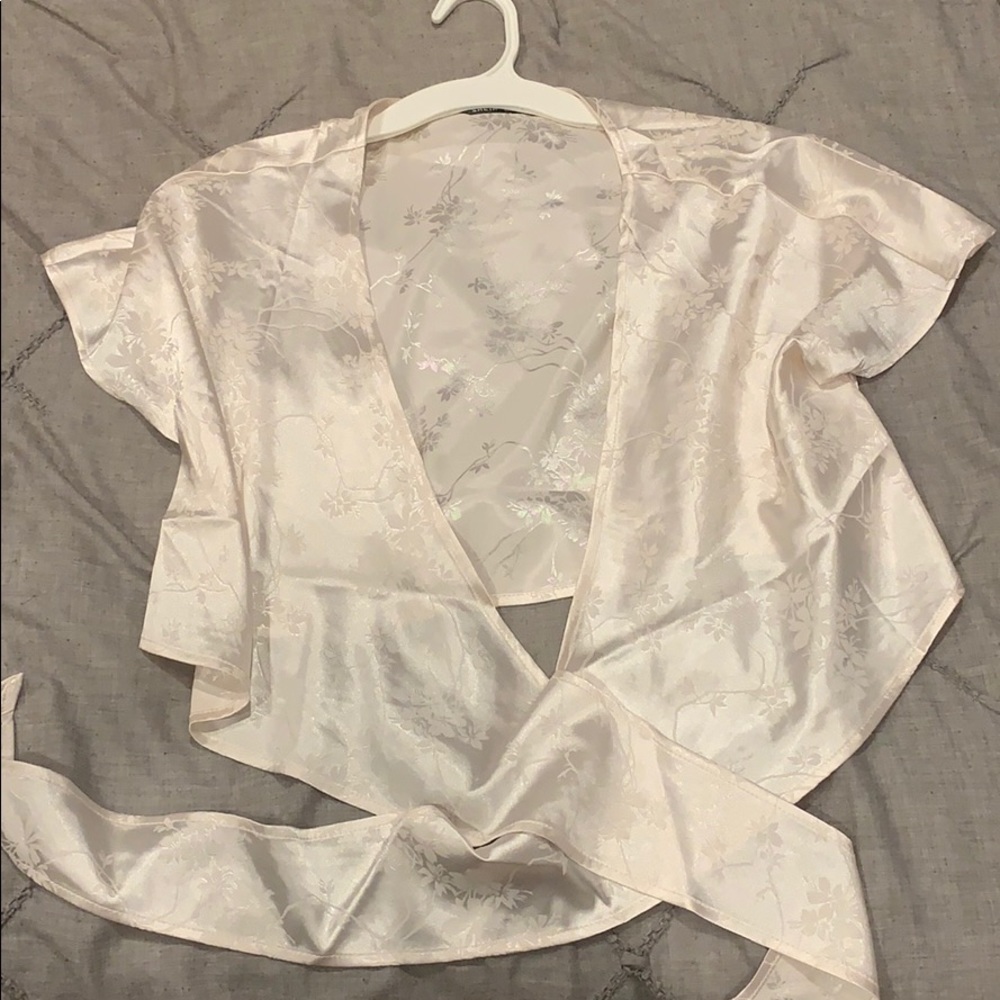 Shein Satin Cross Shirt